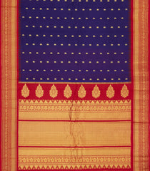 Purple Handloom Gadwal SICO Saree With Cotton Body & Silk Border-GA0320