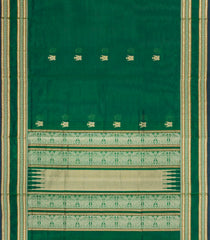 Green Handloom Silk Cotton Saree With Buttas-SC4325