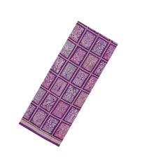 Dark Purple Printed Synthetic Dola Silk Saree With Zari Border-SY0254