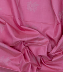BubbleGum Pink Handloom Soft Silk Saree With Stripes & Bird Motifs-SO4618