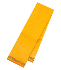 Yellow Handloom Kanchipuram Silk Saree With Meena Border-KA15787