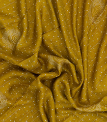 Mustard Printed Art Dola Silk Saree With Zari Checks & Border-BL5743