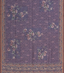 Lilac Woven Art Chanderi Saree With Printed Paisley Motifs