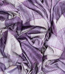 Lavender Woven Synthetic Tussar Silk Saree With Printed Checks-BL4146