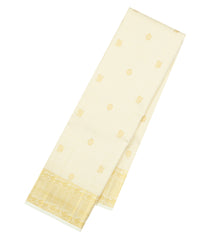 Off White Handloom Kanchipuram Silk Saree With Vairaoosi Stripes-KA16328