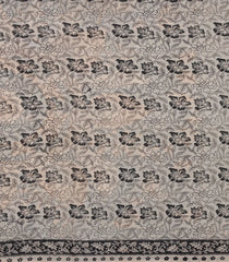 Grey Printed Kalamkari Cotton Saree -KAL1247