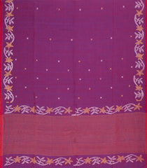 Purple Handloom Ghicha Linen Saree With Meena Buttas -TU3078