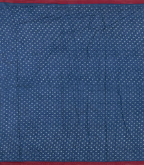 Indigo Printed Jaipur Cotton Saree With Printed Floral Motifs-JC1760