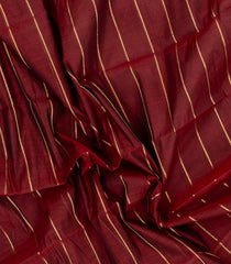 Maroon Handloom Kanchi Cotton Saree With Veldhari Stripes-KC1853