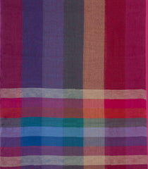 Multi Colour Handloom Linen Saree With Stripes-LI0740