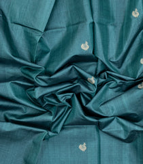 Cyan Woven Tussar Silk Saree With Annam Buttas-TU3238