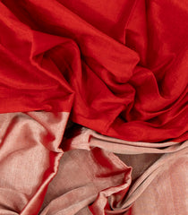 Red Handloom Half & Half Chanderi Cotton Tissue Saree-CC1345