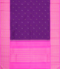 Purple Handloom Korvai Kanchipuram Silk Saree With Buttas-KA15960