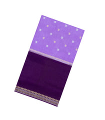 Lavender Woven Blended Viscose Saree With Zari Buttas & Contrast Border-BL5511
