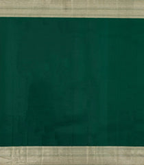 Bottle Green Handloom Kanchipuram Silk Saree With Floral Motifs-KA15083
