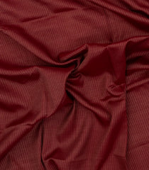 Maroon Handloom Silk Cotton Saree With Dotted Stripes-SC4418
