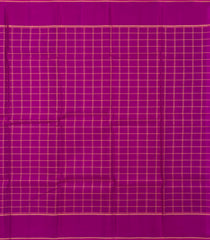 Dark Purple Handloom Kanchipuram Silk Saree With Checks & Buttas-KA14081