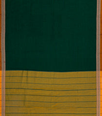 Dark Green Woven Chirala Cotton Saree With Contrast Border-CR1439
