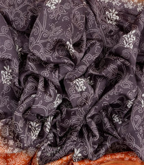 Lilac Woven Chanderi Cotton Saree With Printed Floral Motifs -CC1210