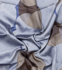 Steel Blue Woven Art Dupion Saree With Abstract Motifs-BL4983