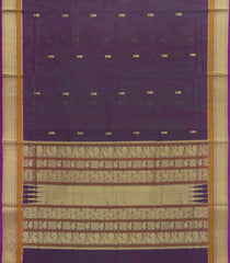 Purple Handloom Silk Cotton Saree With Zari Buttas-SC4264