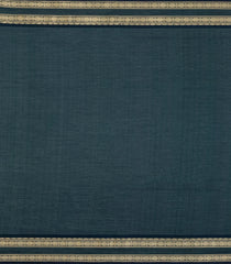 Bottle Green Handloom Silk Cotton Saree With Checks & Buttas-SC4233