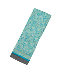 Sky Blue Woven Pashmina Printed Silk Saree With Floral Motifs-PS0555