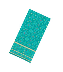 Aquamarine Woven Art Dupion Saree With Tie & Dye Motifs-BL5898