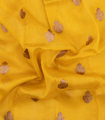 Mustard Woven Pure Organza Silk Saree With Zari Buttas-KS1085