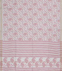 Off White Printed Synthetic Kotha Silk Saree With Zari Border-SY0031