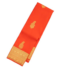 Red Handloom Kanchipuram Silk Saree With Mango Buttas-KA12901