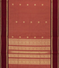 Peach Handloom Silk Cotton Saree With Buttas-SC4409