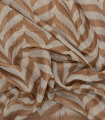 Taupe Printed Synthetics Linen Saree With Embroidery Border-BL5316