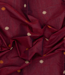 Crimson Handloom Village Cotton Saree With Buttas-VC1664