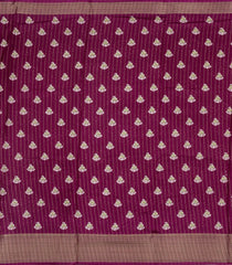 Burgundy Printed Synthetic Dola Silk Saree With Motifs & Zari Stripes-SY0451