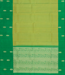 Green Handloom Kanchipuram Silk Saree With Stripes-KA13792