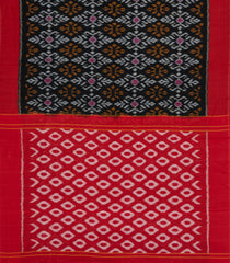 Black Handwoven Orissa Cotton Saree With Tie & Dye Motifs-OR0901
