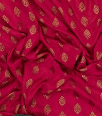 Red Woven Mysore Silk Saree With Contrast Zari Border-MS3453