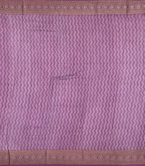 Mauve Printed Chanderi Cotton Saree With Floral Motifs & Zari Border-CC1664