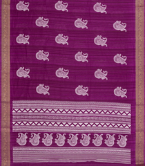Magenta Printed Synthetics Dola Zari Lining With Jacquard Zari Border-BL5186
