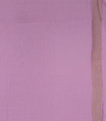 Lilac Woven Art Linen Saree With Leafy Motifs-BL5642