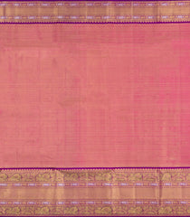 Peach Handloom Korvai Kanchipuram Silk Saree With Half Diamond Motifs-KA16723