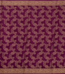 Magenta Printed Synthetics Dola Silk Saree With Floral Zari Motifs-BL5252