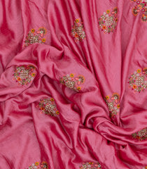 BubbleGum Pink Woven Synthetic Blended Saree With Embroidered Motifs-EN2088