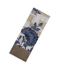 Blue Woven Blended Linen Saree With Printed Floral Motifs-BL4846