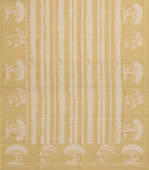 Beige Woven Art Silk Saree With Printed Abstract & Tree Motifs-BL4948