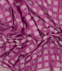 Dusty Pink Woven Synthetic Viscose Saree With Floral Zari Motifs & Border-BL5080