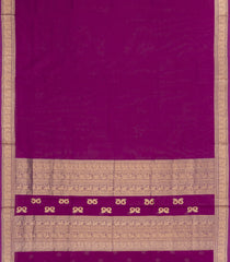 Magenta Handloom Kanchi Cotton Saree With Silk Border-KC1825