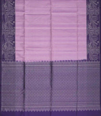 Lavender Handloom Soft Silk Saree With Stripes & Contrast Border-SO4044