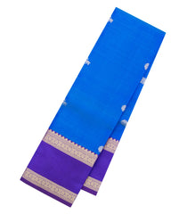Sky Blue Handloom Kanchipuram Silk Saree With Zari Buttas-KA15653